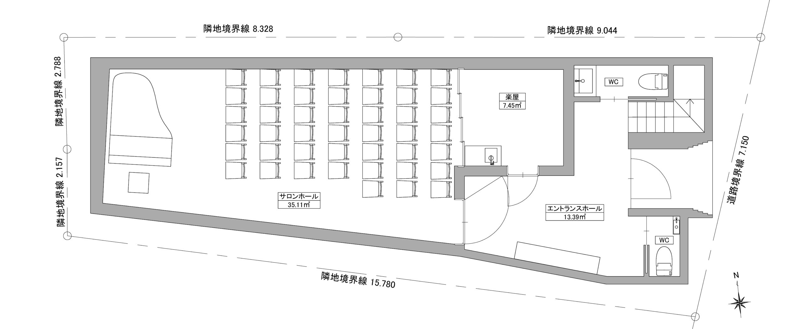 1階平面図 ©Ryo Otsuka Architects